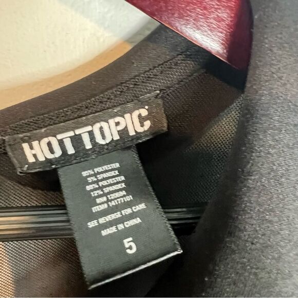 Hot topic plus size Black Collar Dress mesh sleeves - Picture 6 of 10